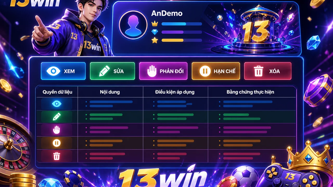 Học đọc quyền dữ liệu qua hồ sơ mô phỏng: thuật ngữ 13win dễ phân biệt